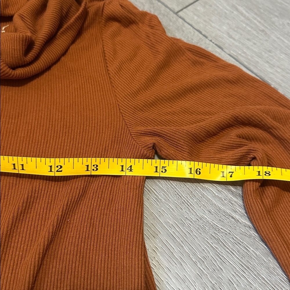LOFT Women's Warm Orange Cowl Neck Sweater size XS - Picture 3 of 6
